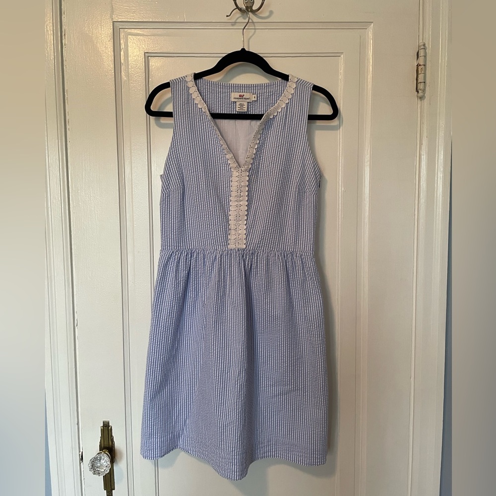 Vineyard Vines Blue and White Sleeveless Sundress